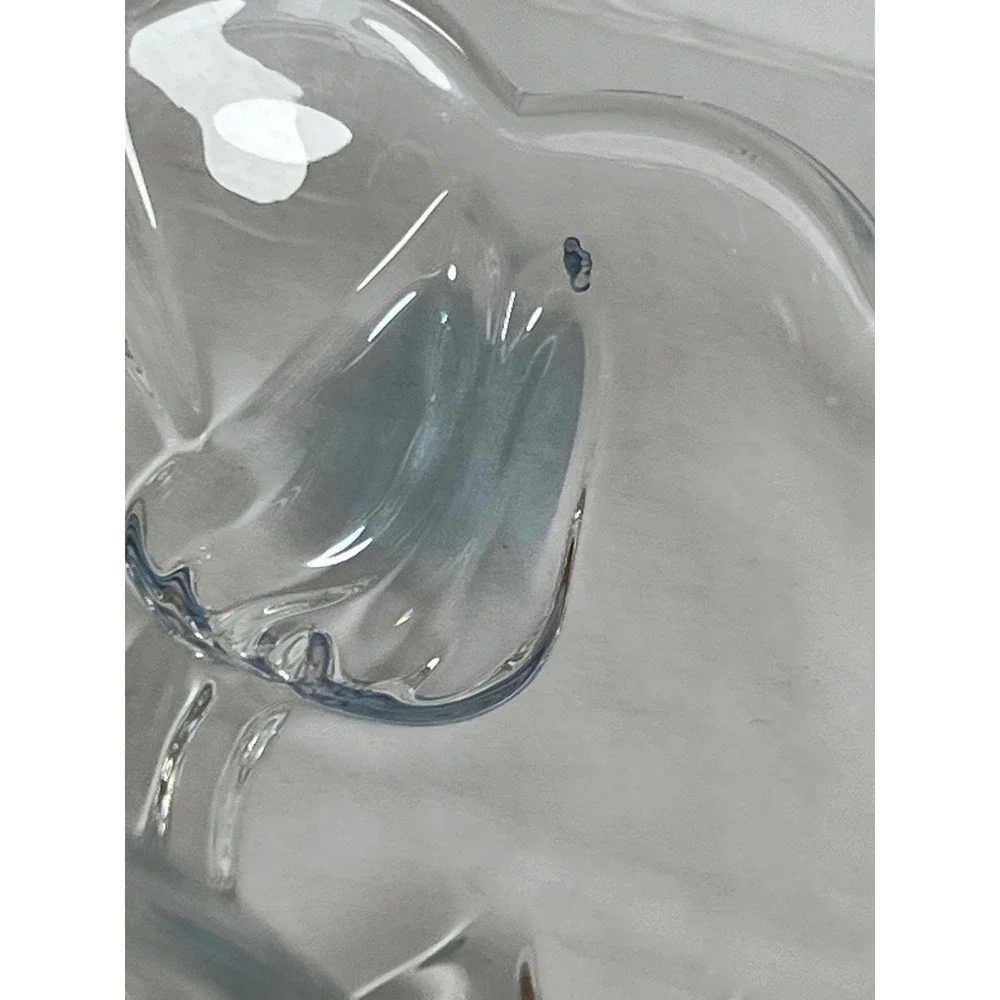 Vintage Mikasa Crystal Heart Bowl Cottagecore Iridescent Embossed Tulip Glass